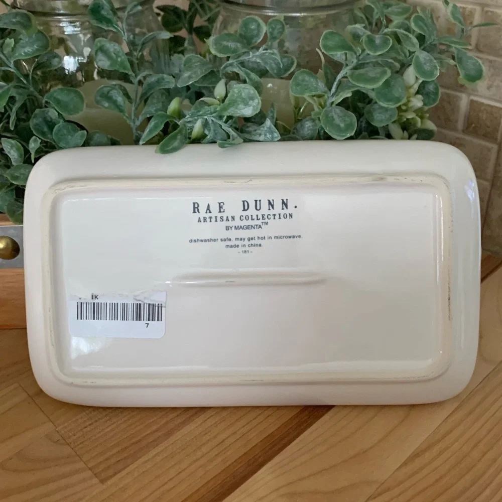 RAE DUNN “BRUNCH” LL CERAMIC BUTTER DISH W/HANDLE - Picture 8 of 8